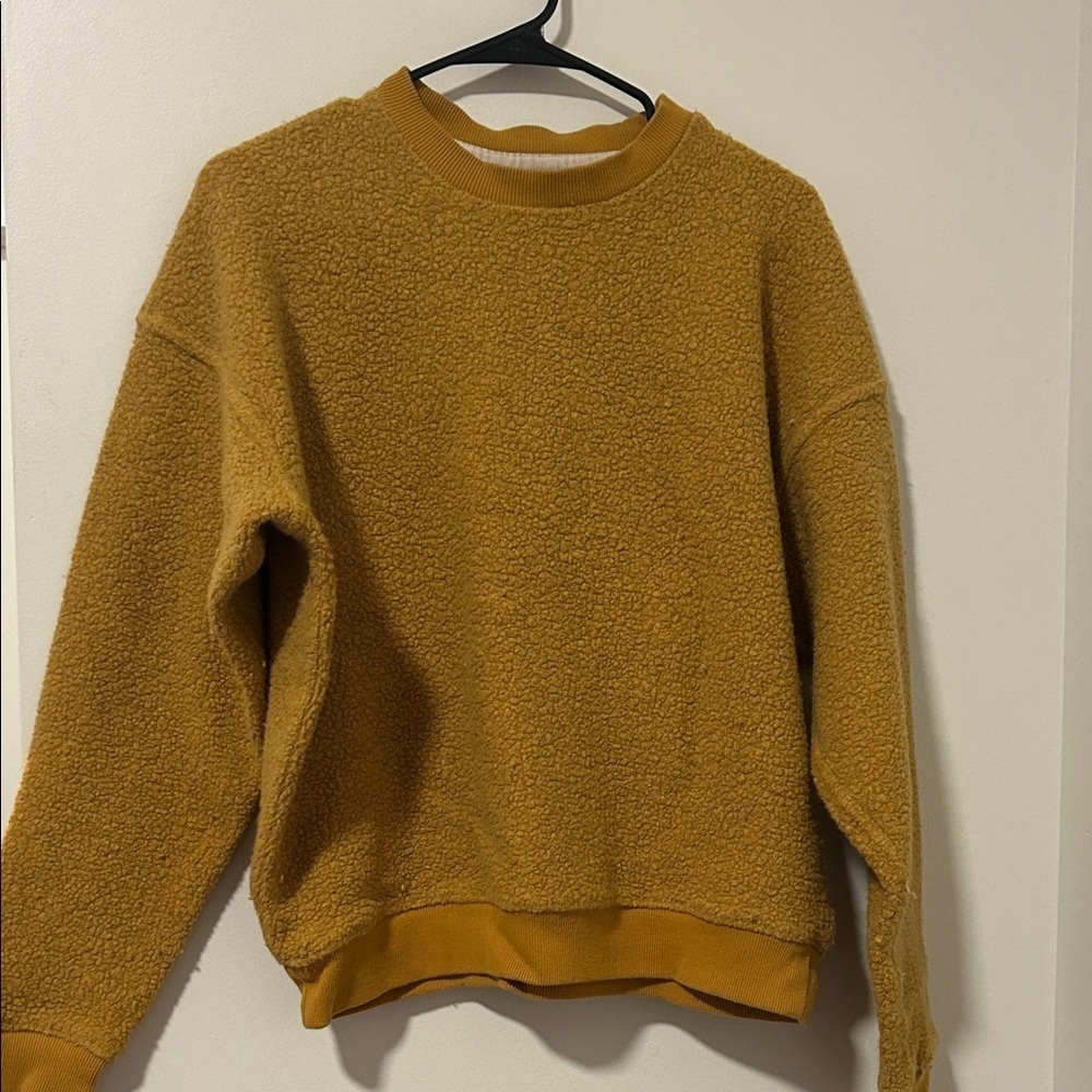 Outdoor Voices Wool Blend Mustard Yellow Crewneck Sweater Size Small
